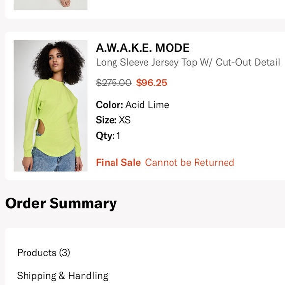 A.W.A.K.E. MODE long sleeveve jersey top 
Size xs
In acid lime color - Picture 3 of 3